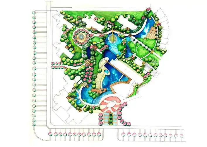 手绘景观平面图.自己画的哟~欢迎采集