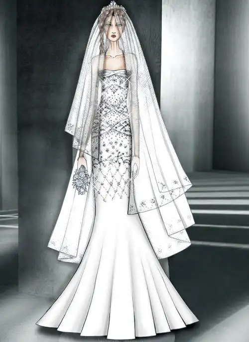 婚纱设计手稿|服装|正装/礼服|milanfashioncam - 原创作品 - 站酷