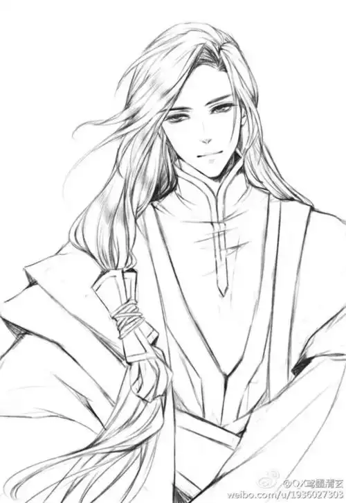 古风人物线稿素描