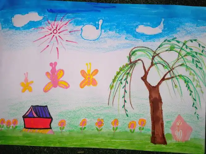 儿童创意画《春天来了》