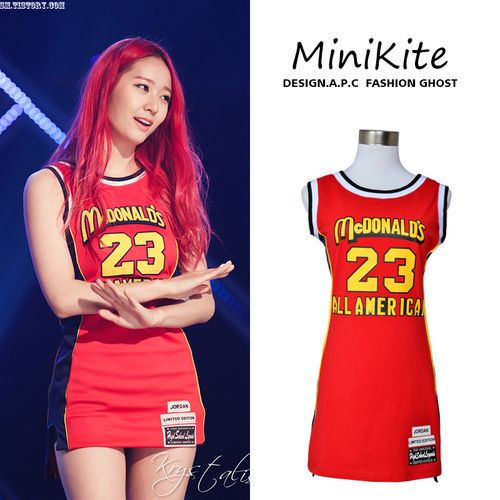 2016夏季新郑秀晶krystal毕业季打歌服无袖前短后长t恤背心裙