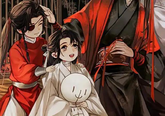 温馨治愈的墨香全家福,轮流带娃好有爱,花城的领口有小心机!