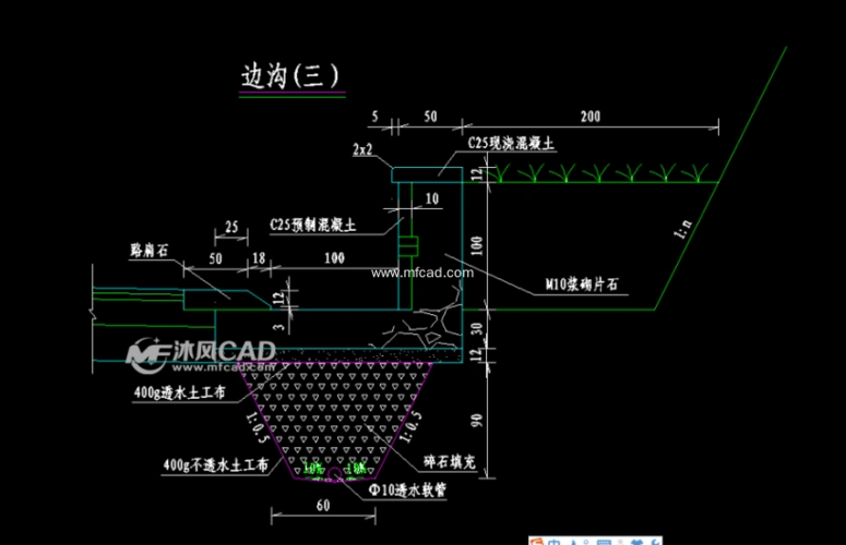 路基排水(边沟)工程数量表