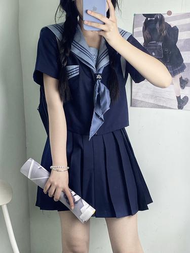 原创jk制服套装夏季衬衣裙子班服学院风高中生校服套装水手服jk