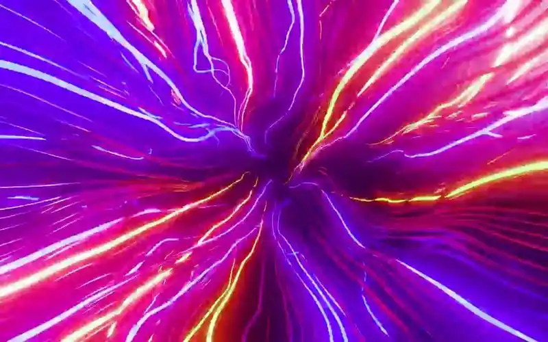 4k画质炫酷沉浸式科幻未来裸眼3d全息投影高科技霓虹线条空间穿梭动画