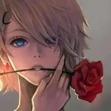 一朵花就被收买的傻姑娘们,卡通头像图片-回车桌面