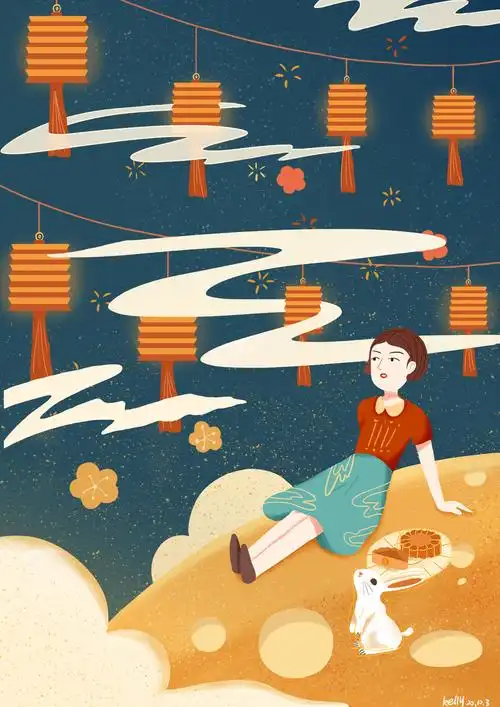 中秋节的插画