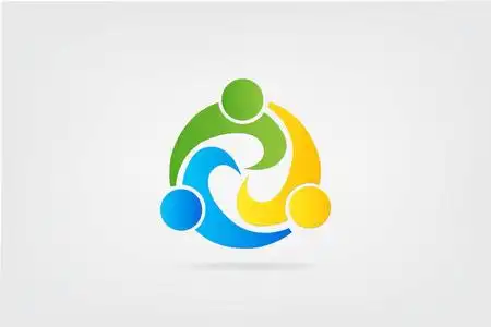 团队合作伙伴丰富多彩的人标志矢量形象 插画