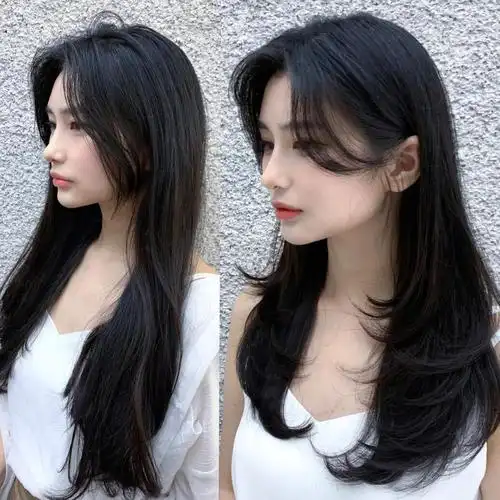 女性中长发清新减龄修容锁骨发,无须打理初恋发型.