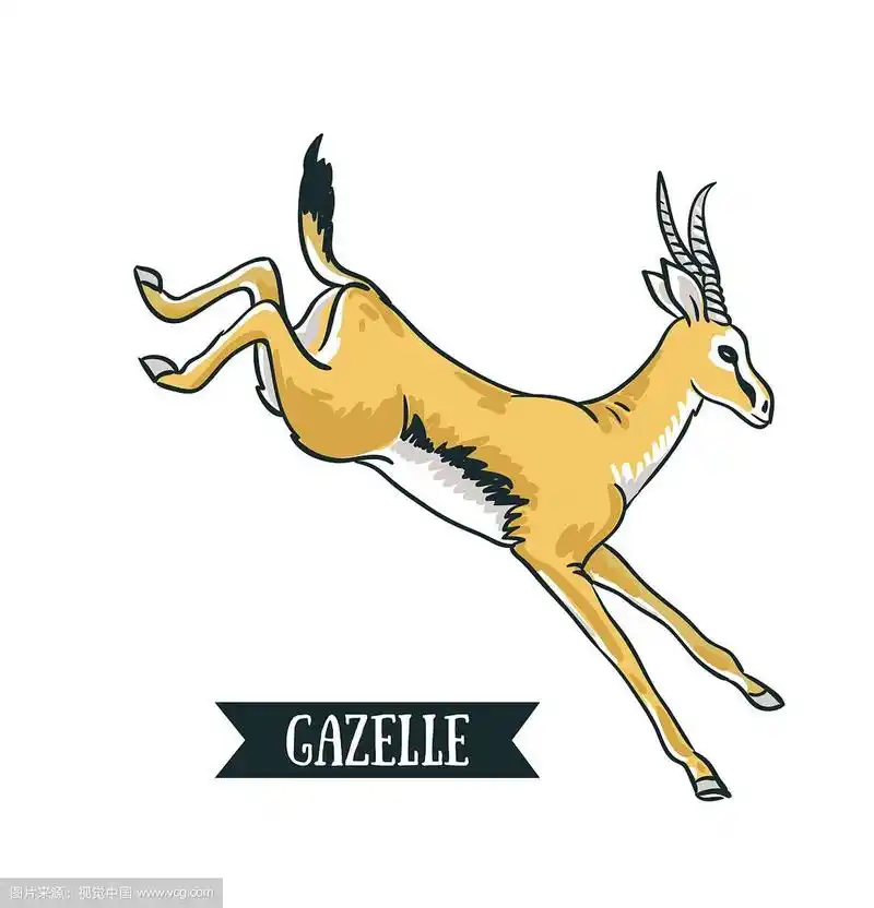 羚羊图像数字绘画全彩卡通