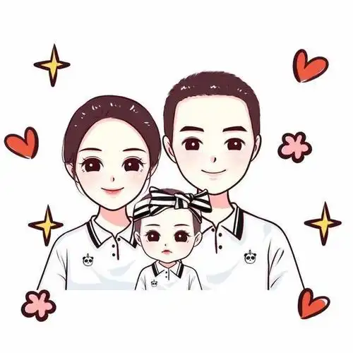 个性头像,一组幸福家庭亲子微信头像,手绘风喜欢吗?