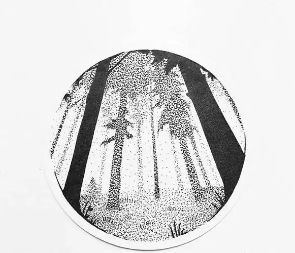 手绘黑白装饰画