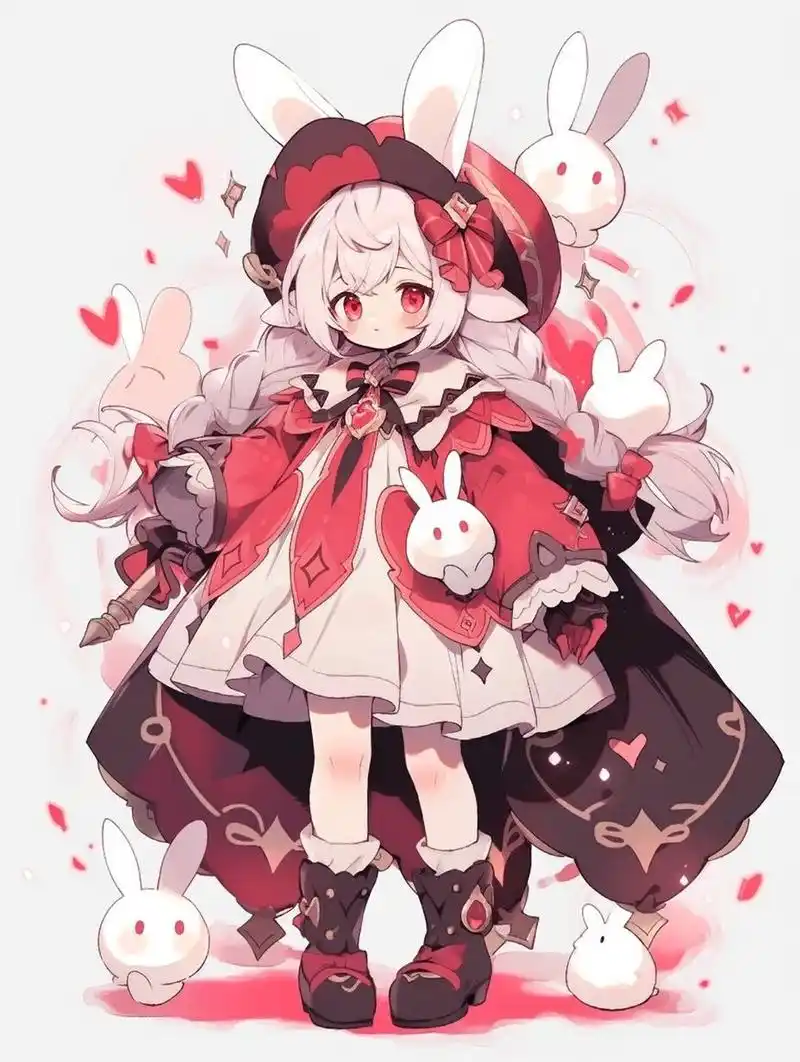 q版红色系兔子拟人小萝莉