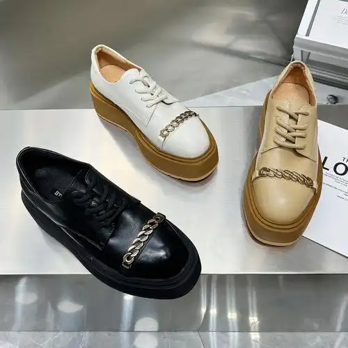 厚底圣德俪尔品牌欧洲站新款女鞋真皮增高百搭单鞋