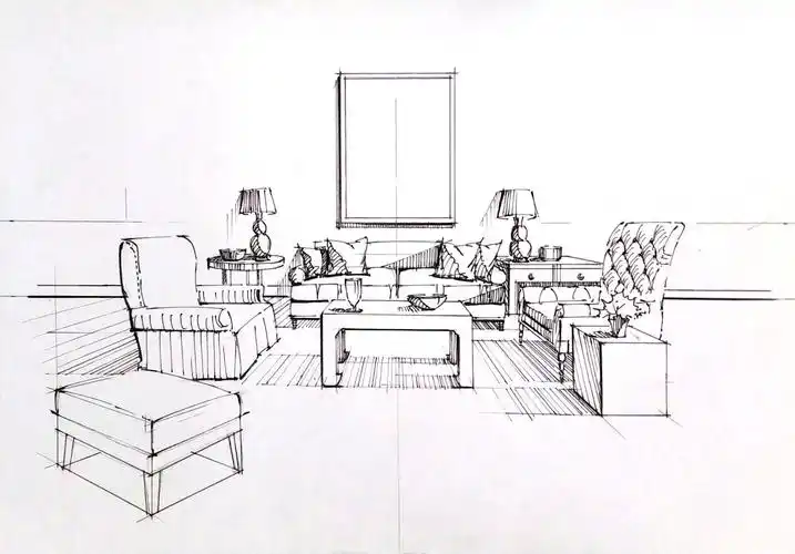 一叶手绘室内设计手绘线稿