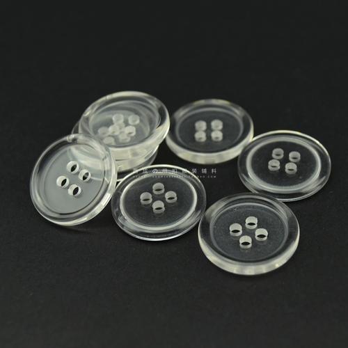 lsummer质感通用透明纽扣四眼树脂扣 透明扣子睡衣西装扣外套衬衫