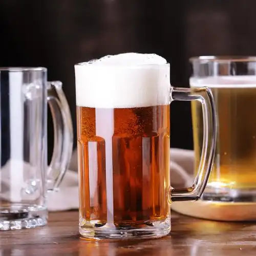 加厚玻璃带把啤酒杯大号创意个性超大扎啤杯500ml生啤杯玻璃酒杯