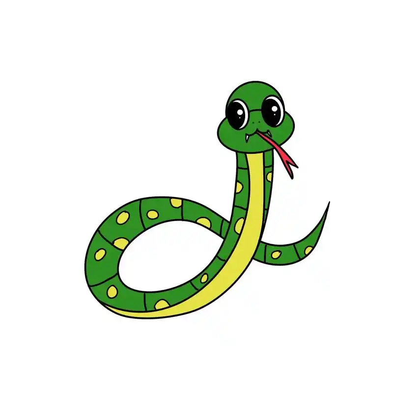 蛇简笔画.蛇,为中国十二生肖之一.全球总共有3425种蛇类. - 抖音
