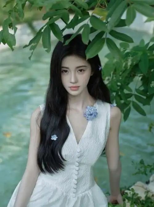 鞠婧祎穿蝴蝶裙仙气十足,气质清冷有韵味,与小羊羔同框超有爱