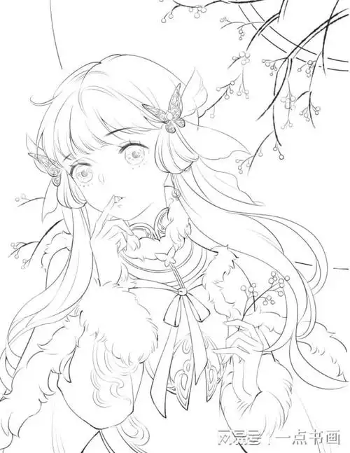 铅笔线描古风美人画法