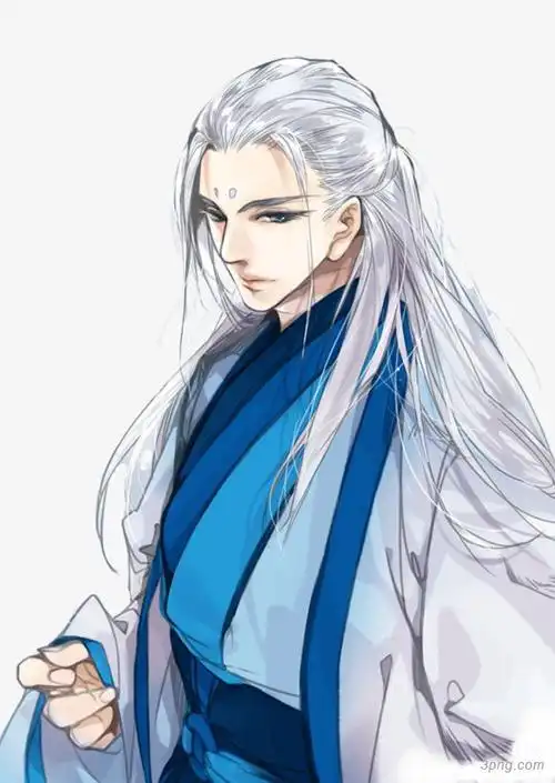 白发如雪的古风美男