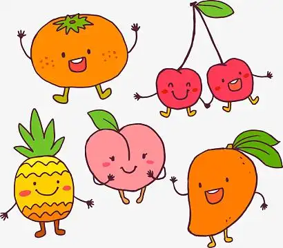矢量手绘卡通水果