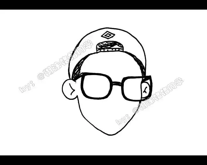 手绘彭于晏卡通版简笔画图片教程