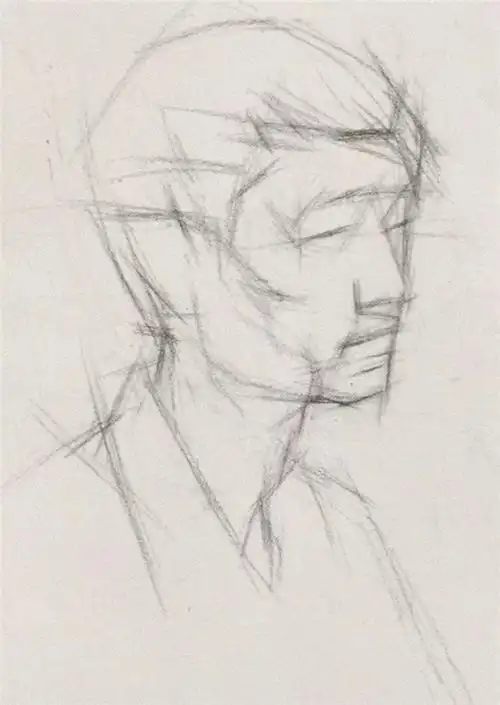 四分之三侧男青年素描头像绘画步骤详解