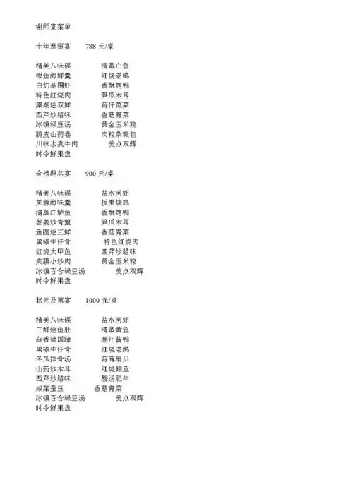 夏季标准菜单.doc