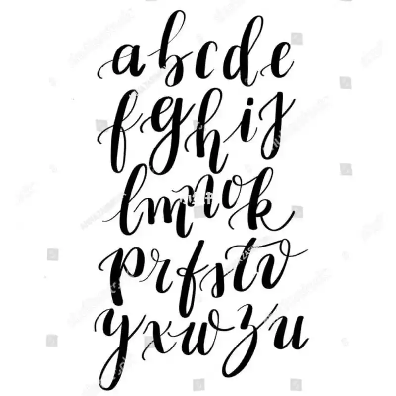 78brush 字母表7199 超适合手帐的字母brush写法,努力练起来吧