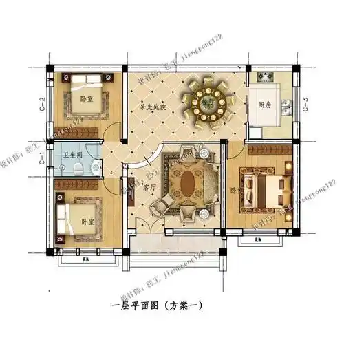 4款实惠一层小平房,120平三室二厅,这才是农村房子该有的样子_设计