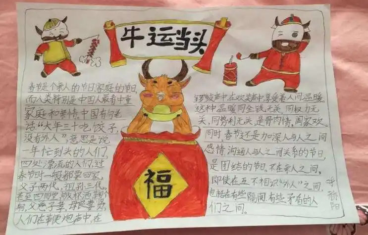作息时间表 绘牛年手抄报知识竞赛题问答六二班牛气冲天迎新年手抄报