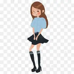 穿裙子的卡通女孩