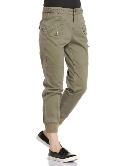 灰绿色休闲韩版裤子