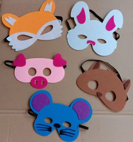新款热销儿童卡通面具兔子猪老鼠獾面具圣诞节万圣节儿童演出道具
