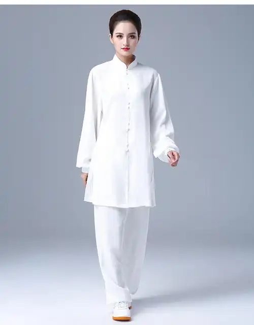 行云堂白色太极服女新款春秋高端飘逸时尚太极拳练功服男长袖套装 仙