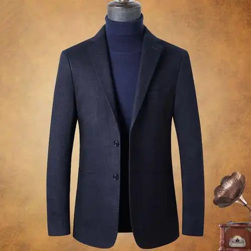 轻奢男装羊毛西服男中青年高端轻商务休闲修身毛呢西装单西外套上衣