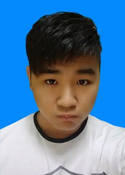 求大神把我的照片p成蓝底证件照1寸,两寸各一张,,感激不尽啊