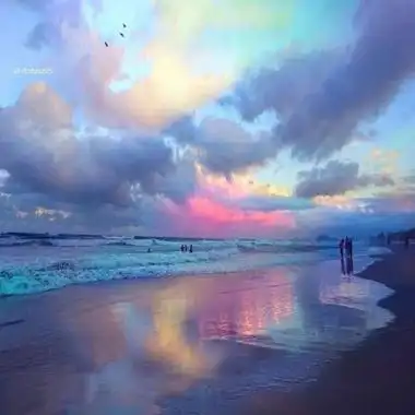 黄昏海边风景头像