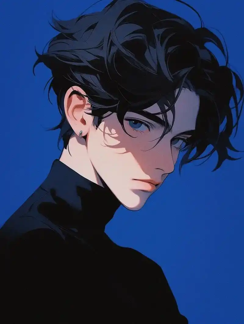 蓝色系头像.#优质头像 #动漫男头 #动漫男主 #画个头像  - 抖音