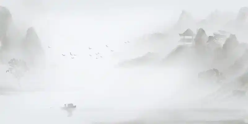 风唯美山水风景中国风水墨画桂林山水背景插画海报山水书法设计素材