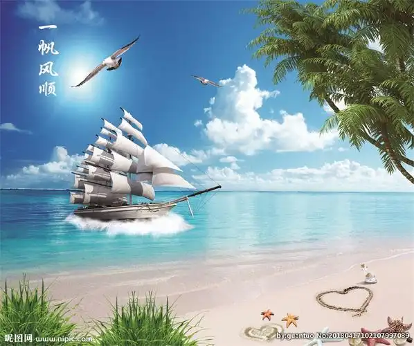 一帆风顺海边风景图片