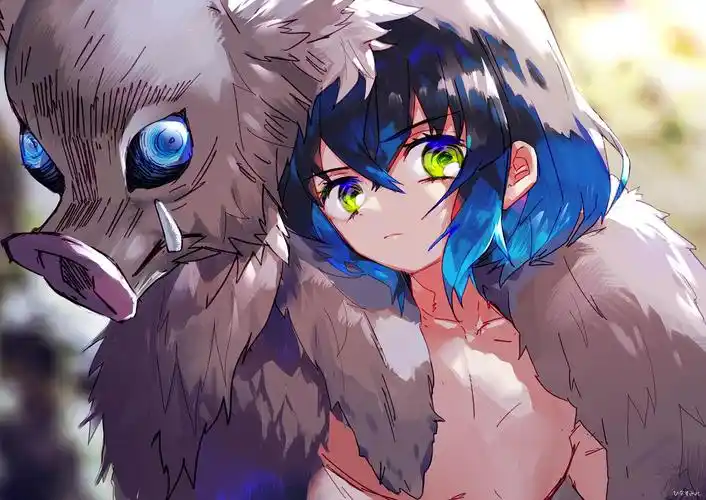 嘴平伊之助插画图片壁纸