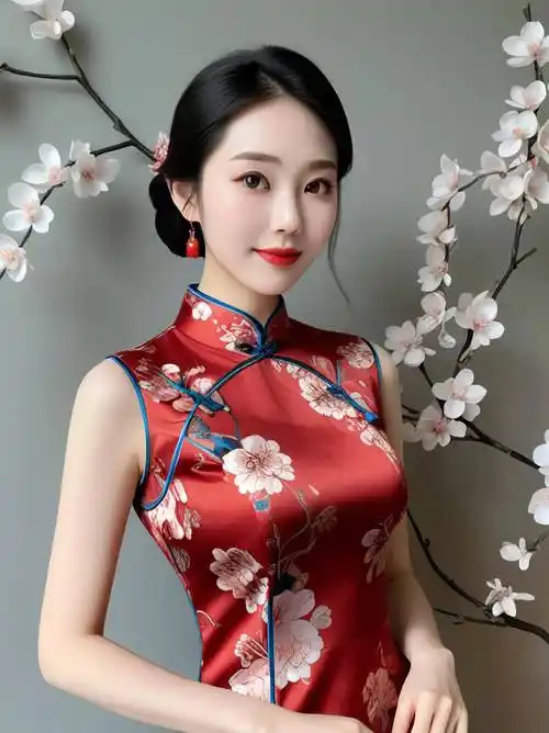 旗袍轻语:古韵流转的东方之美_女子_带着_自然