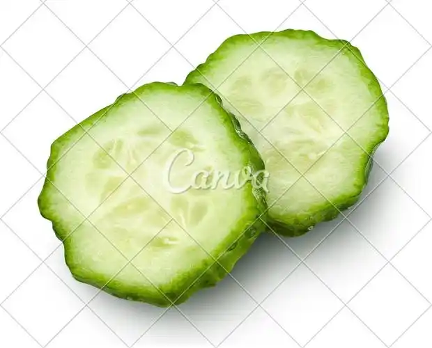 绿色蔬菜清新切圆形素食有机食品特写黄瓜生食图片