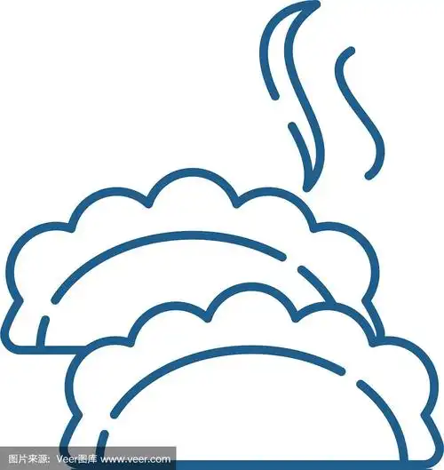 饺子线图标概念饺子平