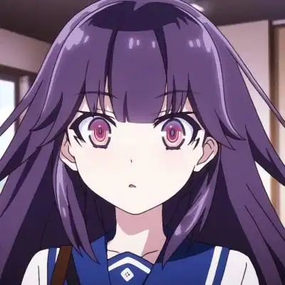 紫色头发动漫二次元女生头像