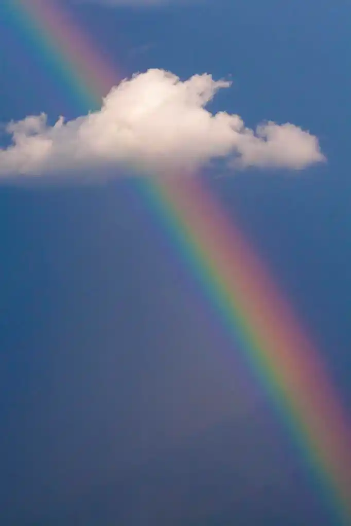 白云和天空中的彩虹.