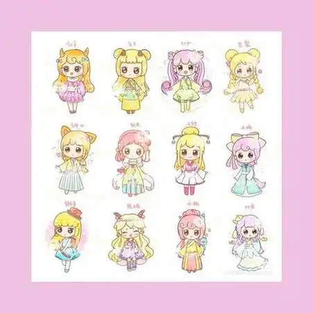 十二星座可爱动漫简笔画美少女集