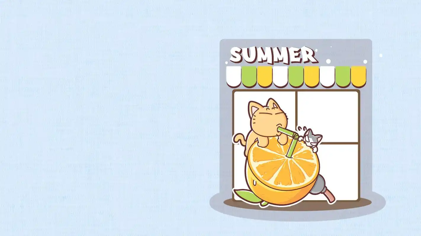 皮揣子猫简洁卡通主题电脑桌面壁纸 第二辑